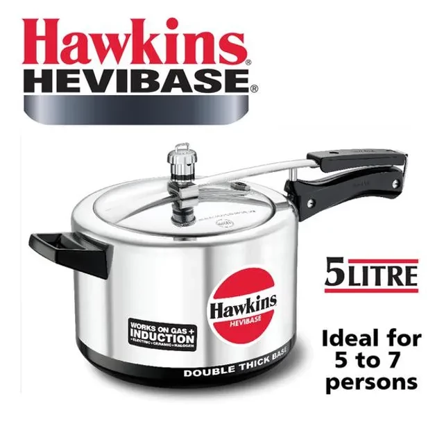 Hawkins Hevibase Aluminium Inner Lid Pressure Cooker - Induction Base, Silver, IH50, 5 l-2.webp